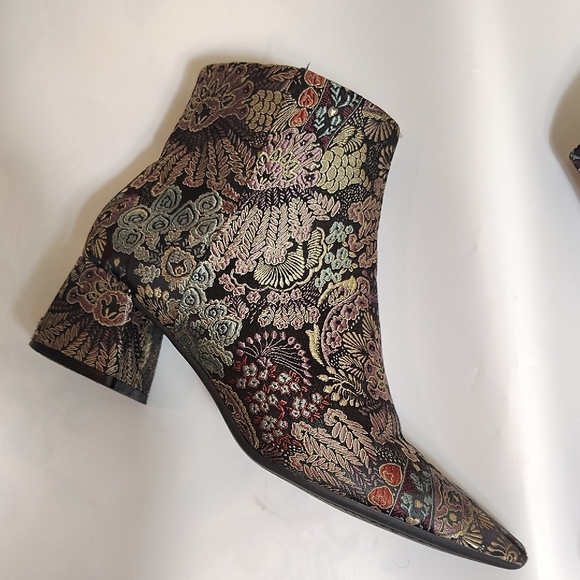 Alex Marie Brocade Ankle Boots - Black and Gold - Picture 3 of 4